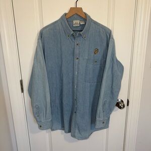 Marathon Appeal 90’s VTG Blue Button Down Long Sleeve Men’ s Shirt Marines Large